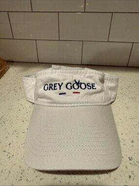 Grey Goose White Embroidered Logo Visor Hat Adjustable